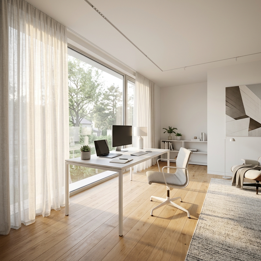 Premium interior floor office solutions including wallpapers, flooring, and curtains