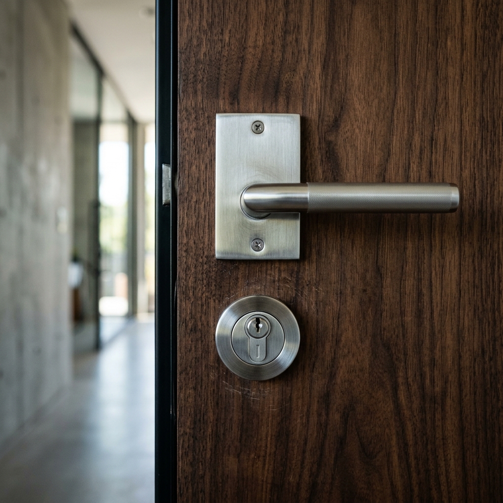 Brushed Steel Door Hardware